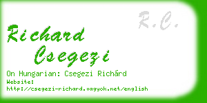 richard csegezi business card