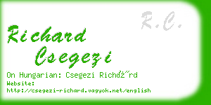richard csegezi business card